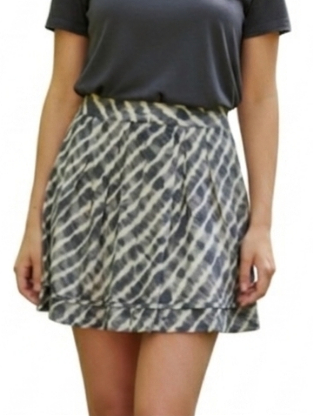 Ann Taylor Loft women's gray and white striped skirt size 6